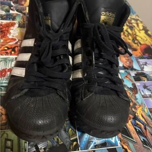 Adidas Black and White High-Tops